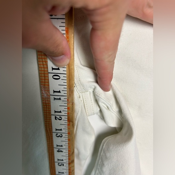 Madewell Size 25 Wide Leg Button Fly Denim Jeans Tan Off White Old Money - Picture 9 of 14